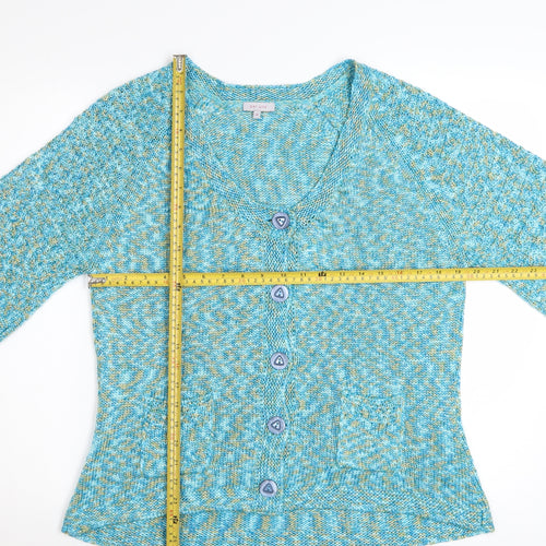 Marks and Spencer Per Una Women's Blue V-Neck Knit Cardigan XL
