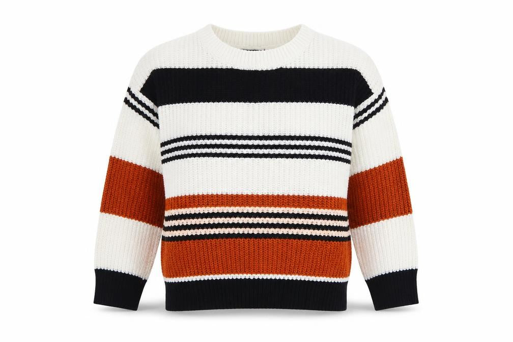 Front view of Zesica Women's Multicoloured Striped Knit jumper M