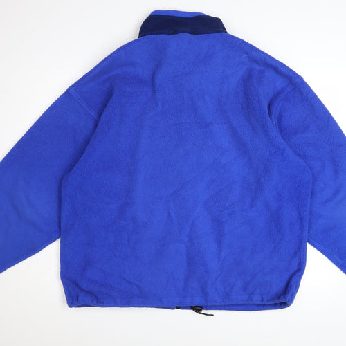 Columbia Mens Blue Fleece Full Zip Jacket Size L Outdoor Warm
