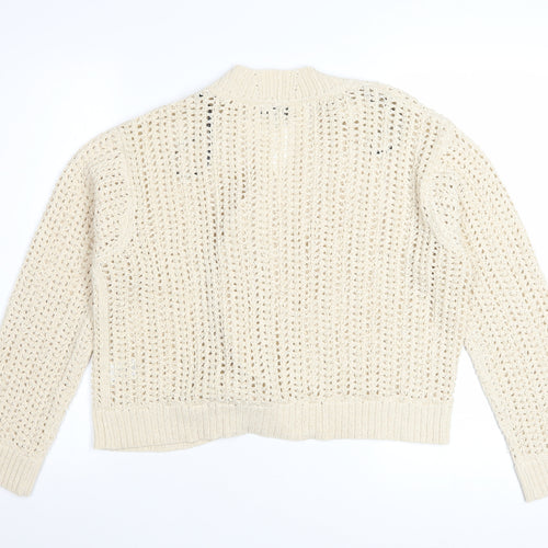 Marks and Spencer Women Beige Open Knit Cardigan M