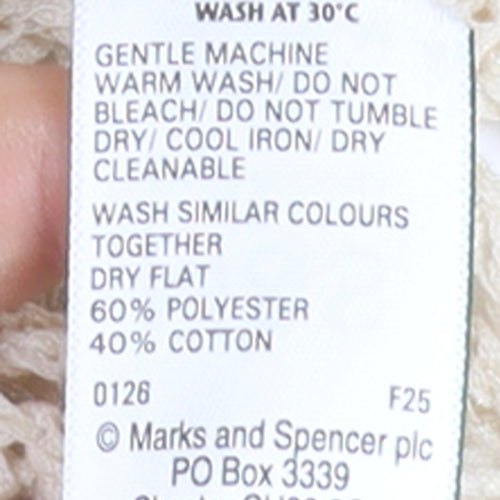 Marks and Spencer Women Beige Open Knit Cardigan M
