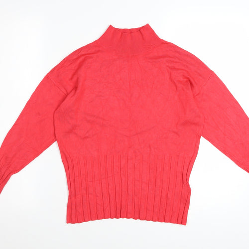 Marks and Spencer Women Red Mock Neck Long Sleeve Pullover Jumper Size 12