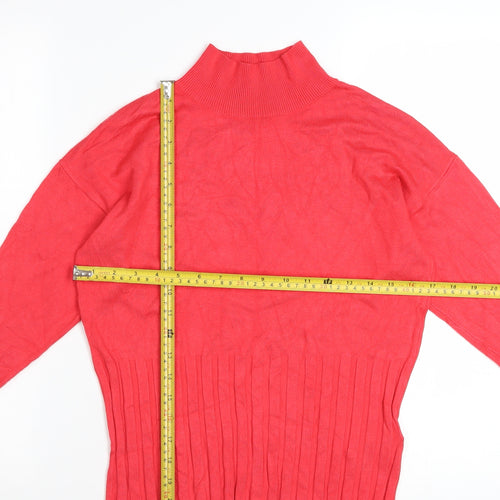 Marks and Spencer Women Red Mock Neck Long Sleeve Pullover Jumper Size 12