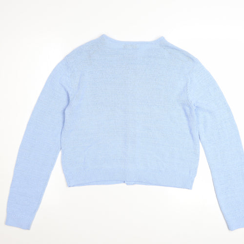 Marks and Spencer Women Blue Knit Cardigan Small Long Sleeve