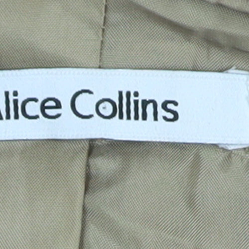 Alice Collins Women's Beige Check Mid-Length Overcoat Size 18