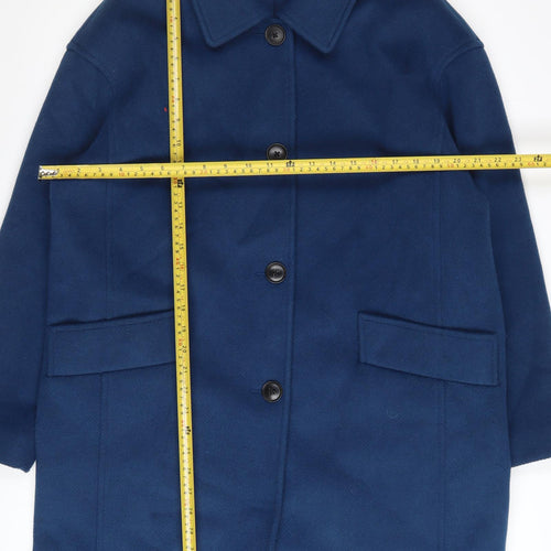 Marks and Spencer Women's Blue Mid-Length Overcoat Size 14