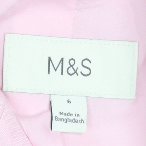 Marks and Spencer Women's Pink Blazer Size 6 Linen Mix