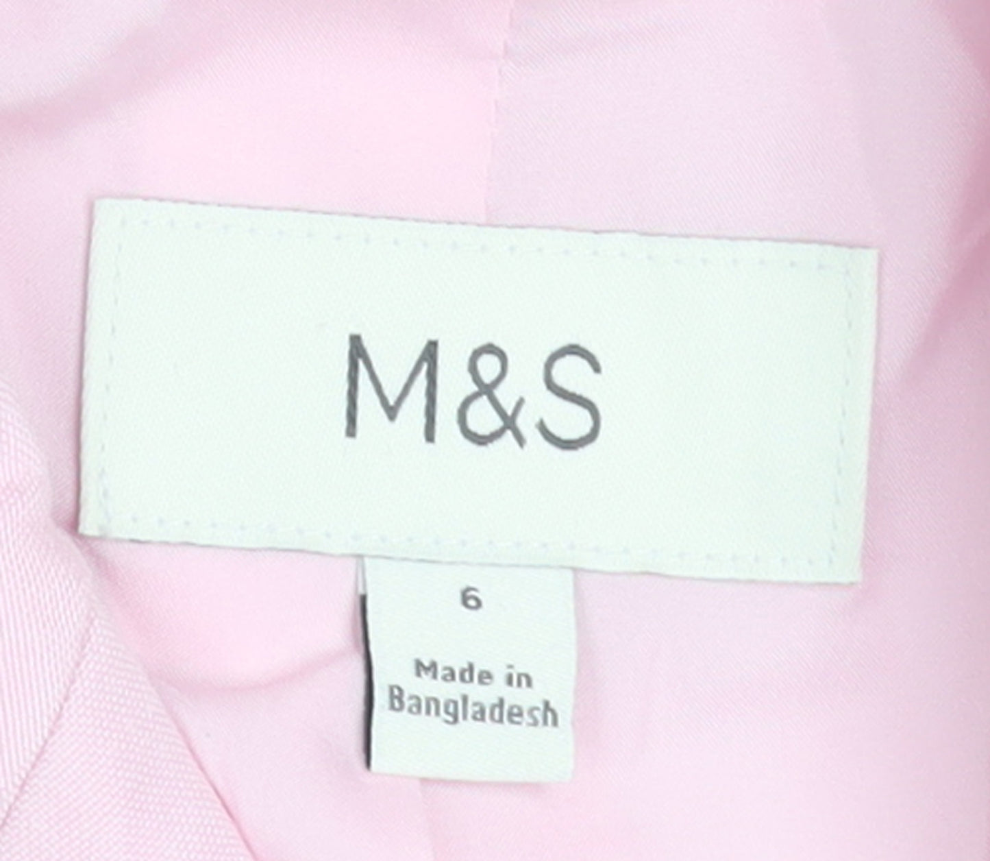 Marks and Spencer Women's Pink Blazer Size 6 Linen Mix