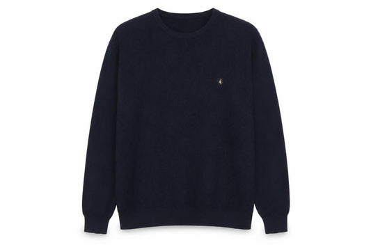 Front view of Gabicci Men’s Blue 2XL Crew Neck Cotton Acrylic Knit Jumper