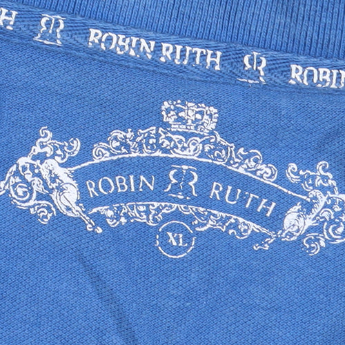 Robin Ruth Men's Blue España Polo Shirt XL Cotton Casual