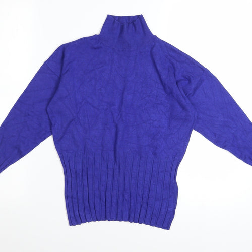 Marks and Spencer Women’s Blue Roll Neck Viscose Jumper Size 12