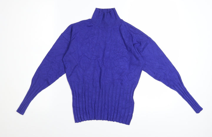 Marks and Spencer Women’s Blue Roll Neck Viscose Jumper Size 12