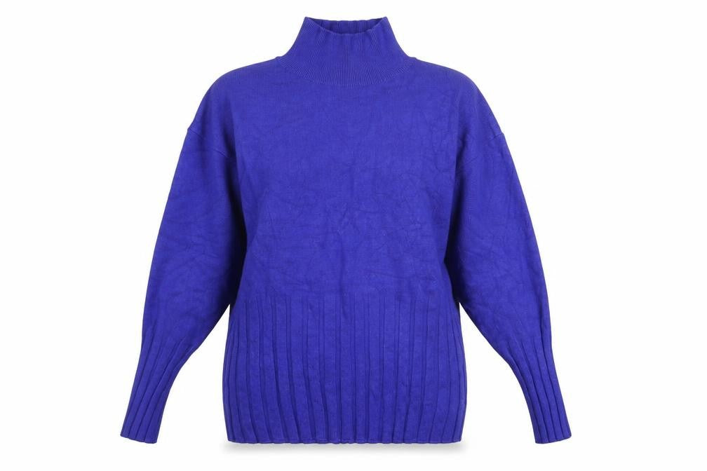 Marks and Spencer Women’s Blue Roll Neck Viscose Jumper Size 12