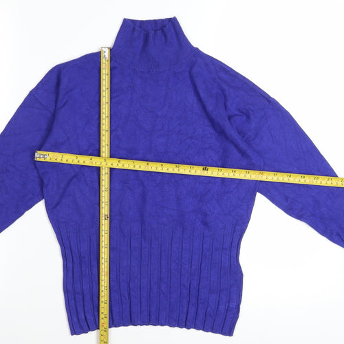 Marks and Spencer Women’s Blue Roll Neck Viscose Jumper Size 12