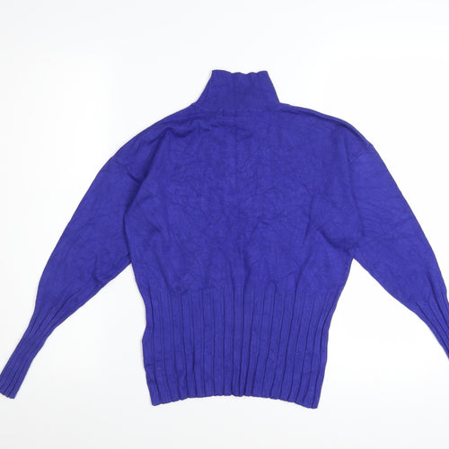 Marks and Spencer Women’s Blue Roll Neck Viscose Jumper Size 12