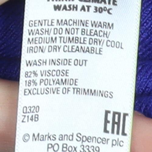 Marks and Spencer Women’s Blue Roll Neck Viscose Jumper Size 12