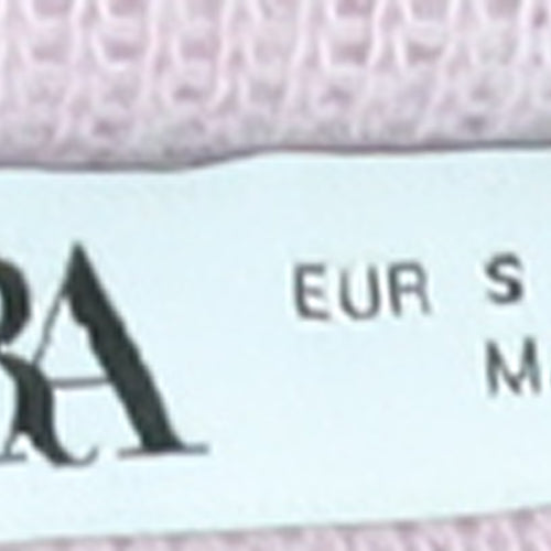 Zara Womens Pink Cropped Off Shoulder Knit Blouse Size S