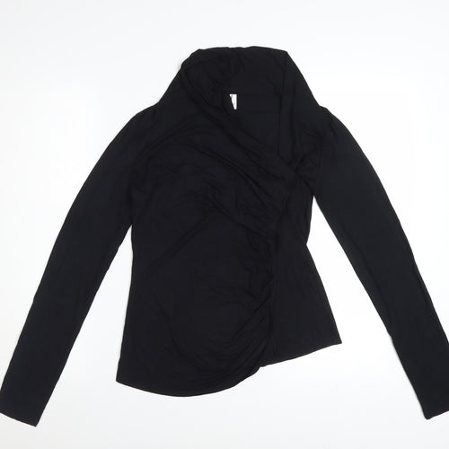 Peruvian Connection Women’s Black Wrap Jersey Blouse Size M