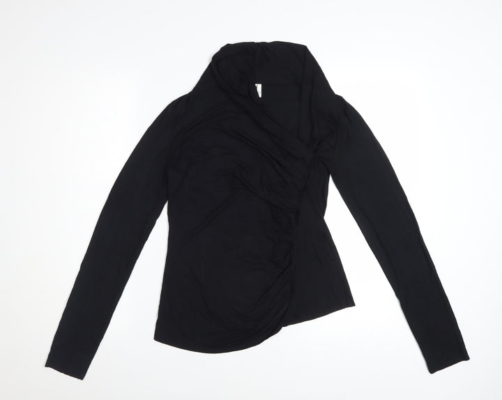 Peruvian Connection Women’s Black Wrap Jersey Blouse Size M