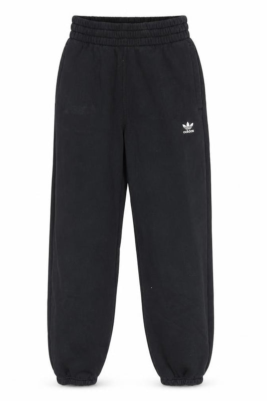 Front view of Adidas women’s black jogger trousers, size UK 4, cotton blend