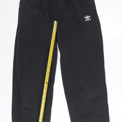 Adidas Womens Black Jogger Trousers Size 4 Cotton Blend