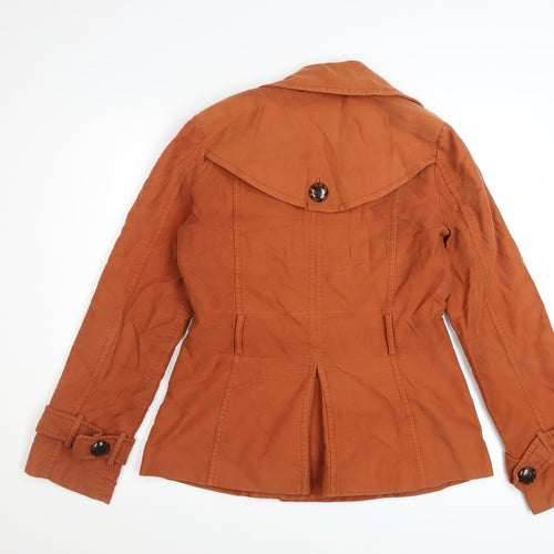 Principles Women’s Brown Cotton Pea Coat Size 12 Short Twill Jacket