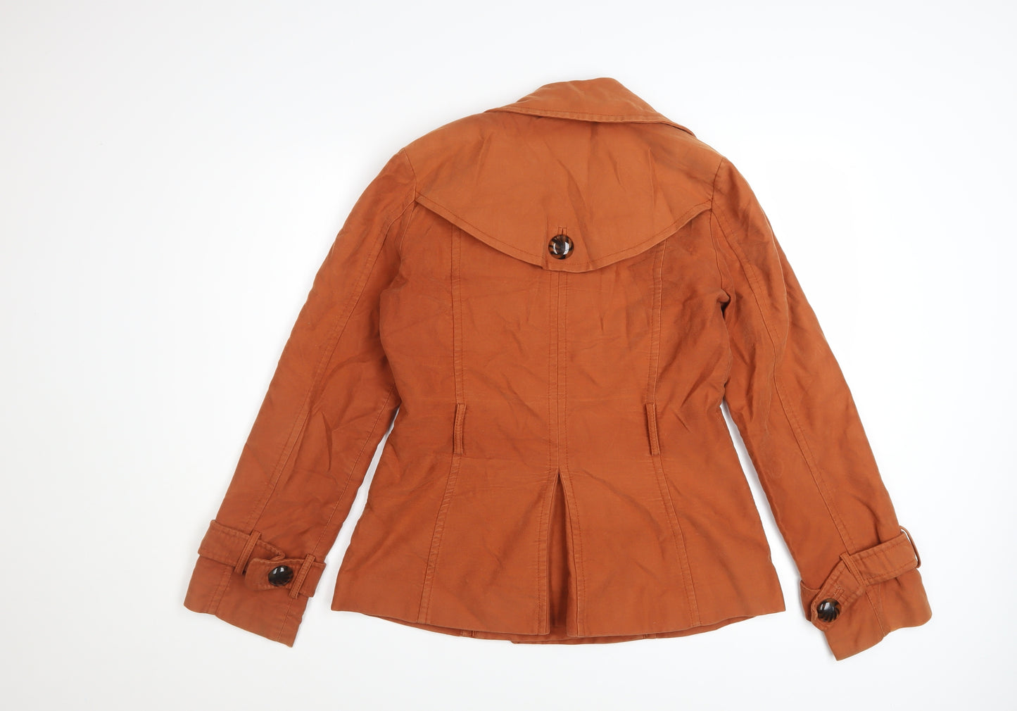 Principles Women’s Brown Cotton Pea Coat Size 12 Short Twill Jacket