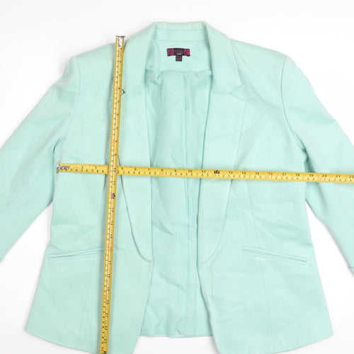 Missi London Women’s Green Blazer Size 12 3/4 Sleeve Lined Smart Jacket