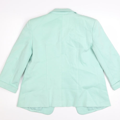 Missi London Women’s Green Blazer Size 12 3/4 Sleeve Lined Smart Jacket