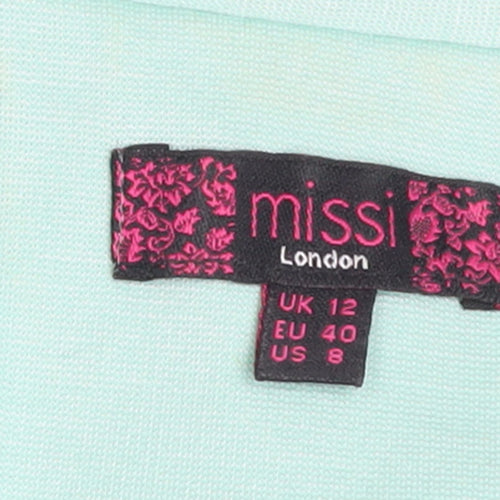 Missi London Women’s Green Blazer Size 12 3/4 Sleeve Lined Smart Jacket
