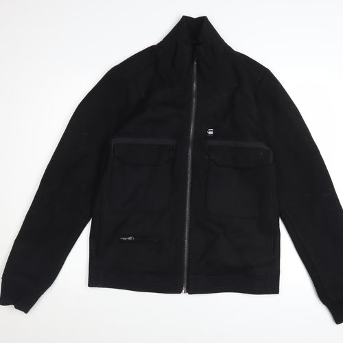 G-Star RAW Men's Black Wool Bomber Jacket Size S Full Zip Casual
