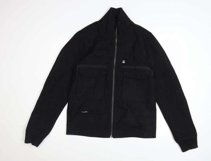 G-Star RAW Men's Black Wool Bomber Jacket Size S Full Zip Casual