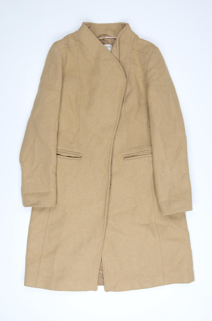 Monsoon Women’s Beige Wool Blend Long Overcoat Size 12