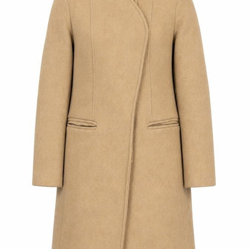 Monsoon Women’s Beige Wool Blend Long Overcoat Size 12