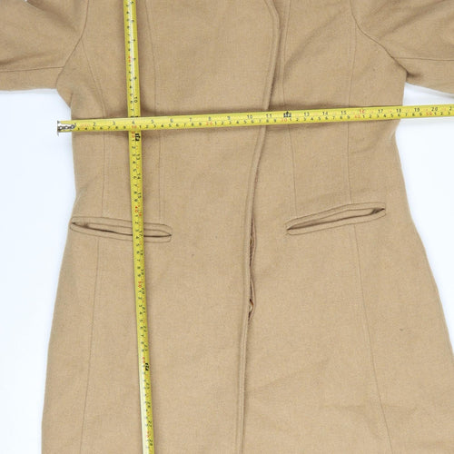 Monsoon Women’s Beige Wool Blend Long Overcoat Size 12