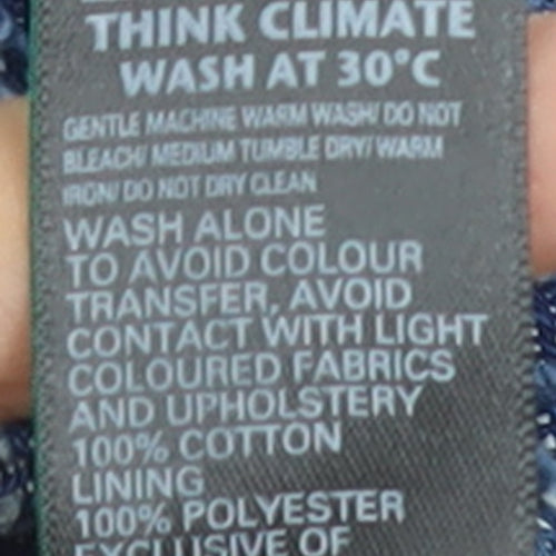Marks and Spencer Womens Blue Cotton Tweed Cropped Jacket Size 12