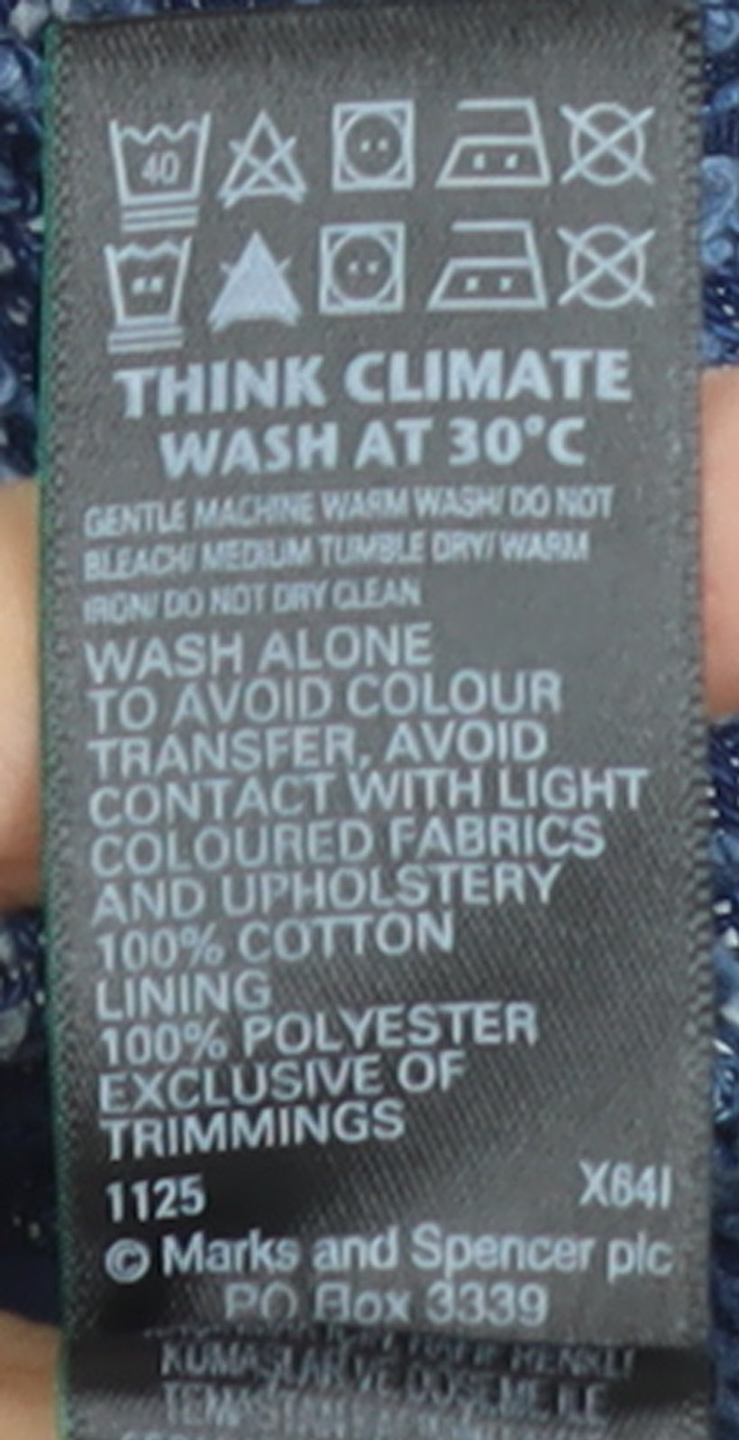 Marks and Spencer Womens Blue Cotton Tweed Cropped Jacket Size 12