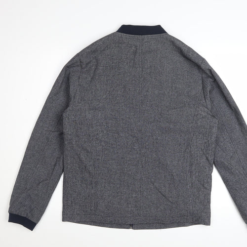 Remus Uomo Men’s Grey Bomber Jacket M Full Zip Stretch Casual