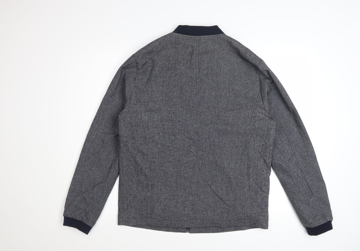 Remus Uomo Men’s Grey Bomber Jacket M Full Zip Stretch Casual