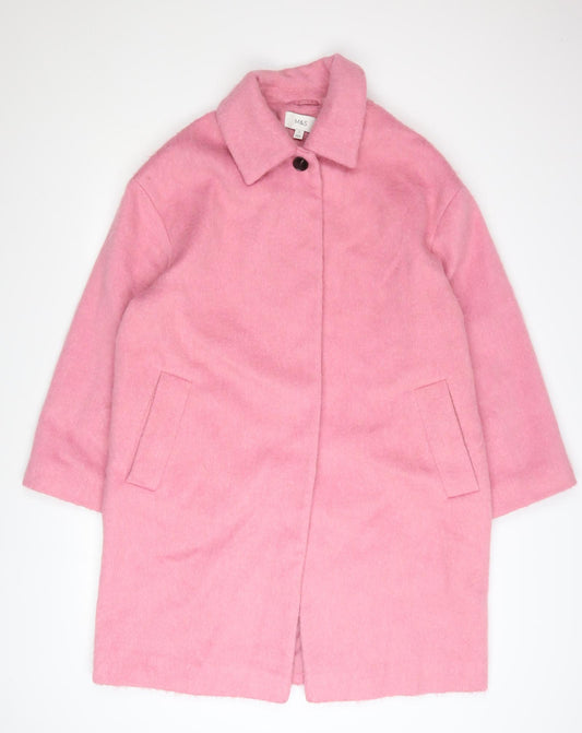 Marks and Spencer Women Pink Wool Blend Mid-Length Coat Size 14