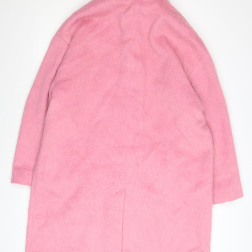 Marks and Spencer Women Pink Wool Blend Mid-Length Coat Size 14