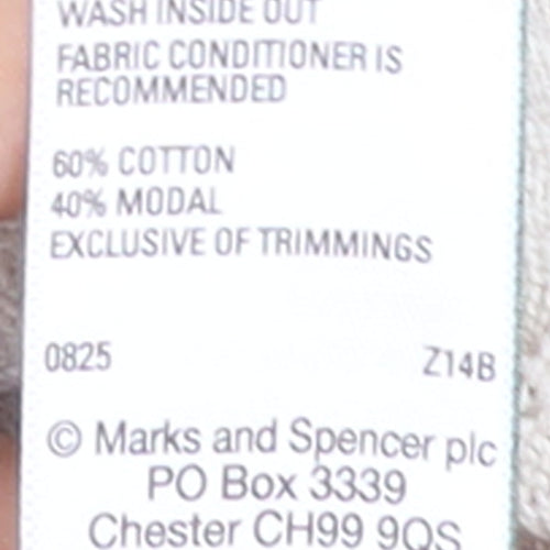 Marks and Spencer Mens Ivory Long Sleeve Textured Polo Shirt L