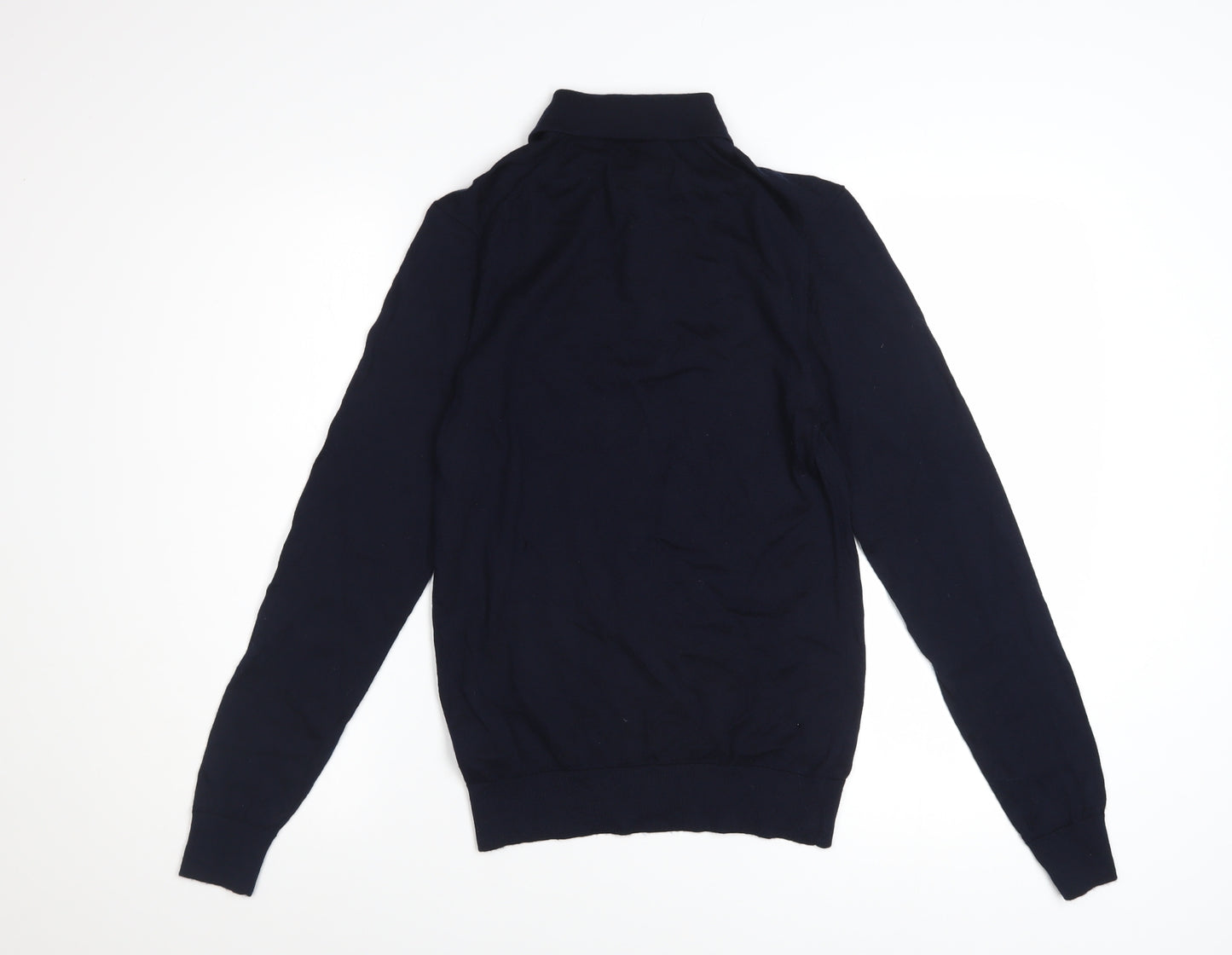 Marks and Spencer Autograph Men's Black Merino Wool Long Sleeve Polo XS