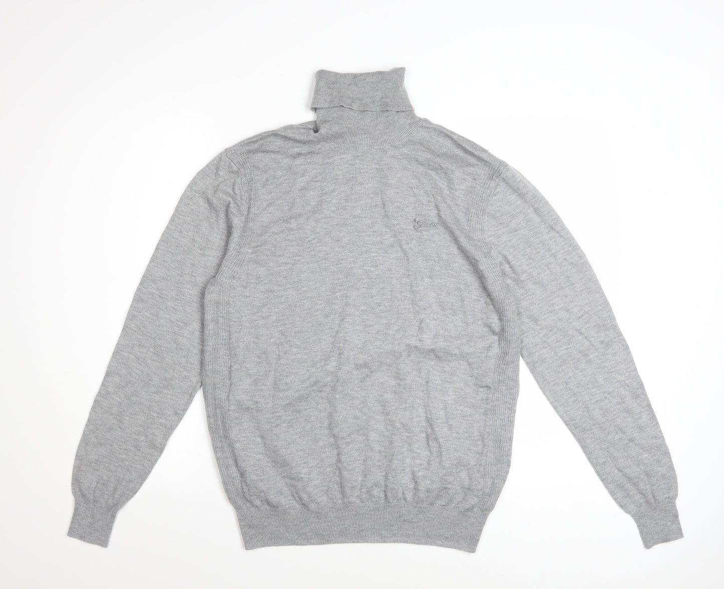 Guess Men's Grey Roll Neck Knit Jumper Size L