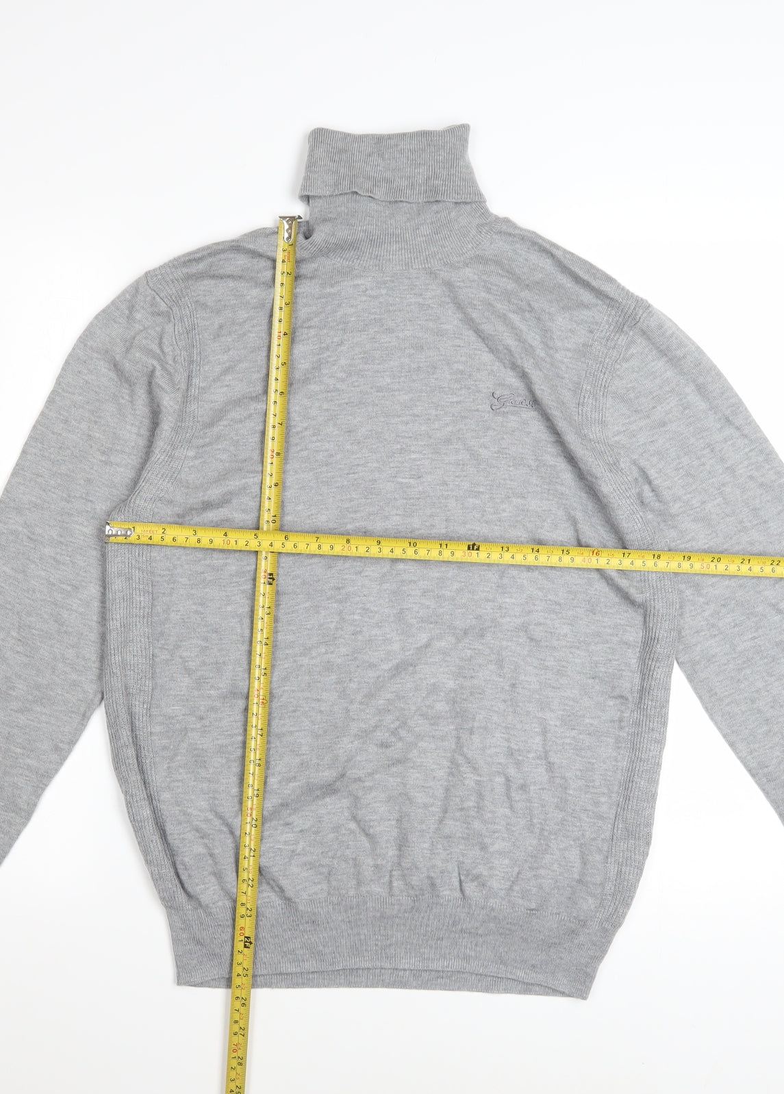 Guess Men's Grey Roll Neck Knit Jumper Size L