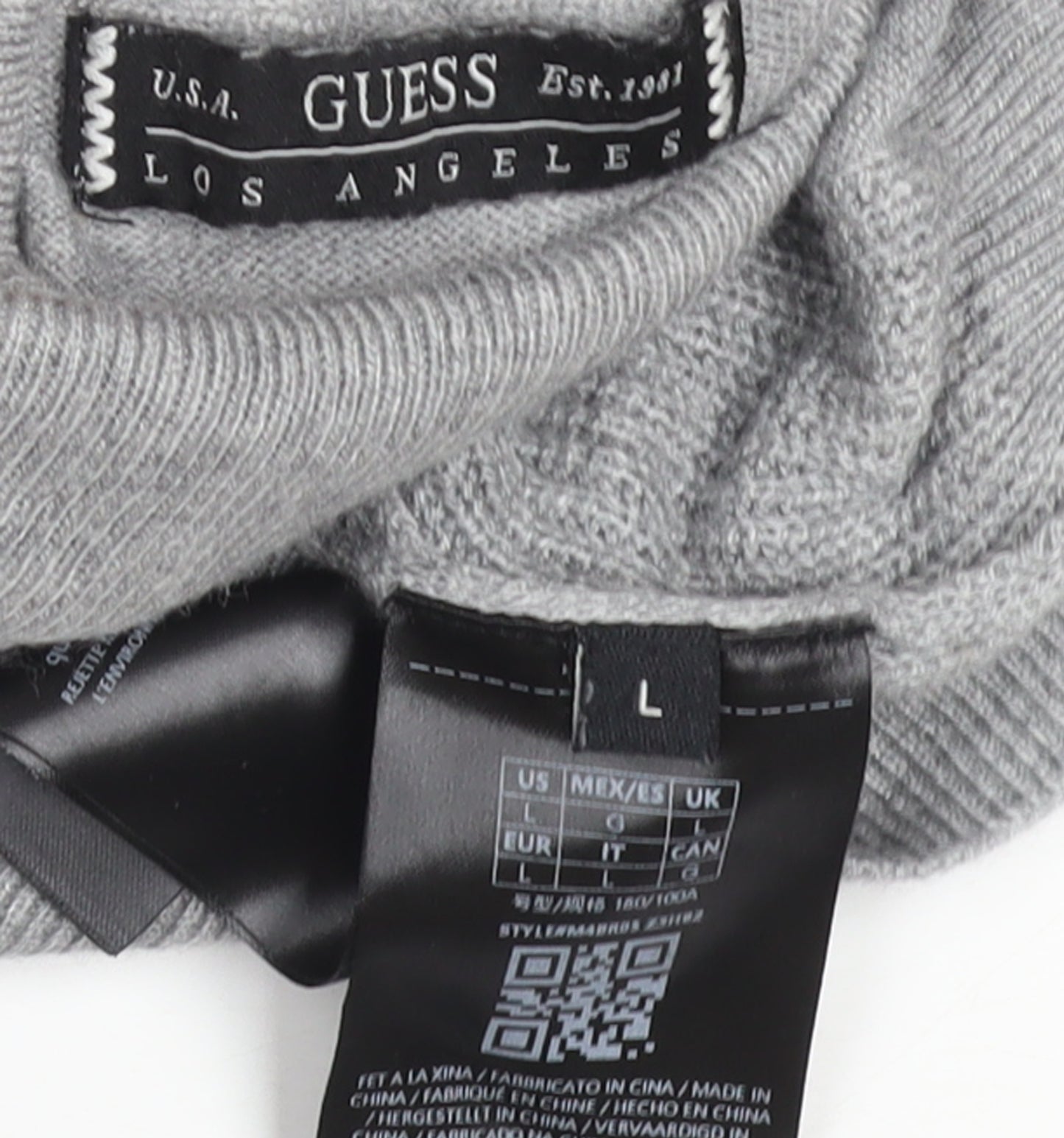 Guess Men's Grey Roll Neck Knit Jumper Size L