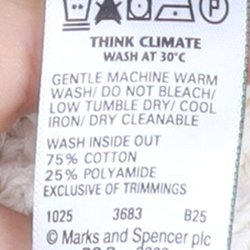 Marks and Spencer Women's Ivory Cable-Knit Cotton Jumper Size M