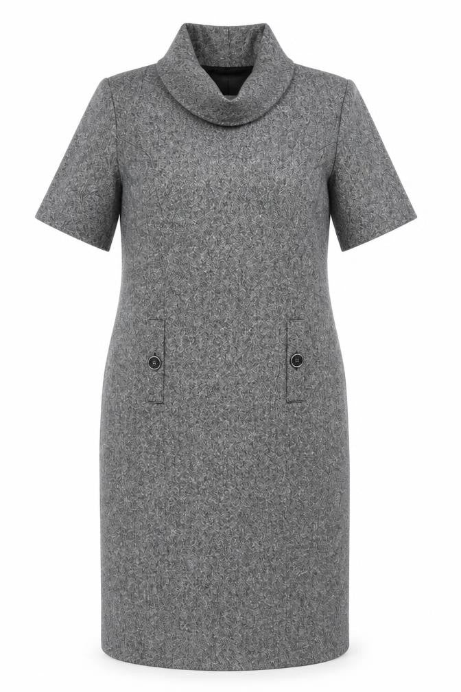 ALEX & Co Women Grey Wool Blend Sheath Dress UK 10 Workwear