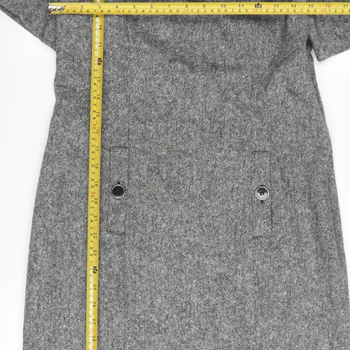 ALEX & Co Women Grey Wool Blend Sheath Dress UK 10 Workwear