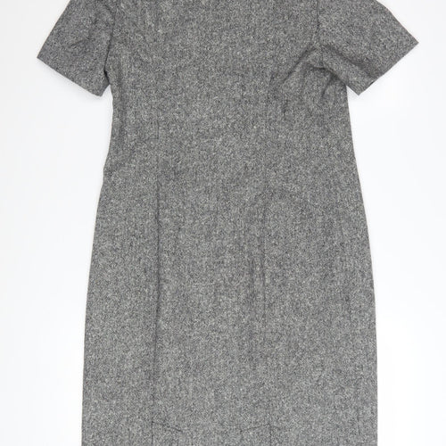ALEX & Co Women Grey Wool Blend Sheath Dress UK 10 Workwear